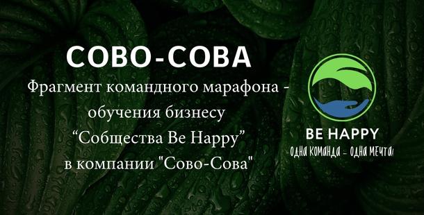 Фрагмент командного марафона - обучения бизнесу “Собщества Be Happy”в компании "Сово-Сова"