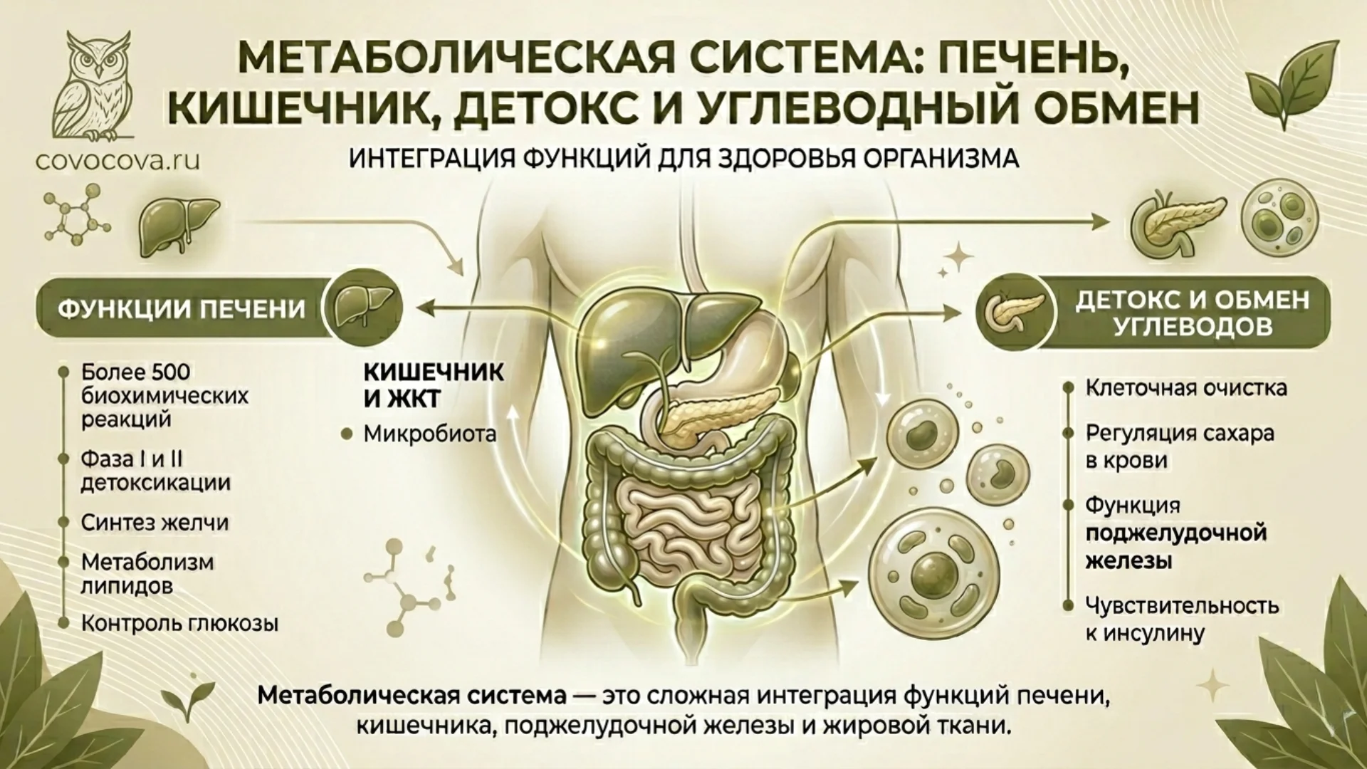 Поддержка печени, ЖКТ и углеводного обмена | Сово-Сова